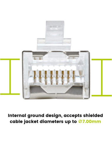 Conectores RJ45 Pasar a Través trueCABLE Cat5e 10 Piezas