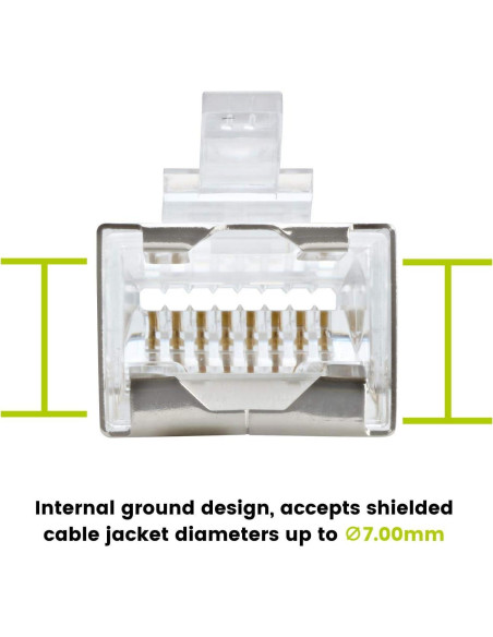 Conectores RJ45 Pasar a Través trueCABLE Cat5e 10 Piezas