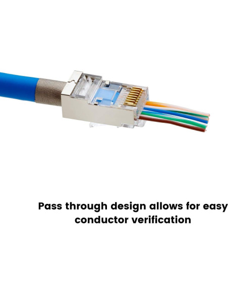 Conectores RJ45 Pasar a Través trueCABLE Cat5e 10 Piezas
