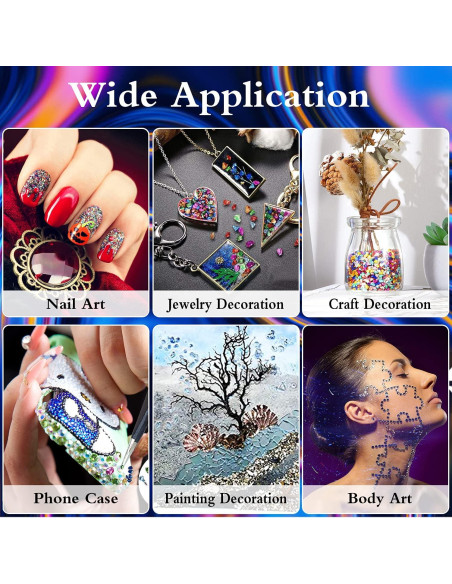 Caja de Vidrio Triturado Brillante DIYCICO 12 Colores 110g