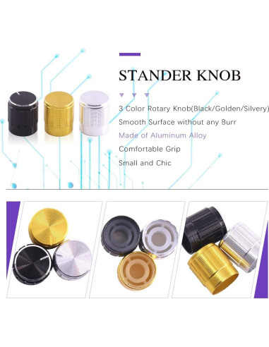 Kit 60PCS Potenciómetros Lineales Rotativos Swpeet B5K-B100K