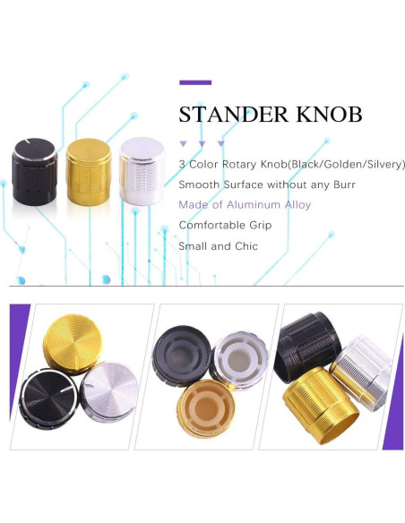 Kit 60PCS Potenciómetros Lineales Rotativos Swpeet B5K-B100K