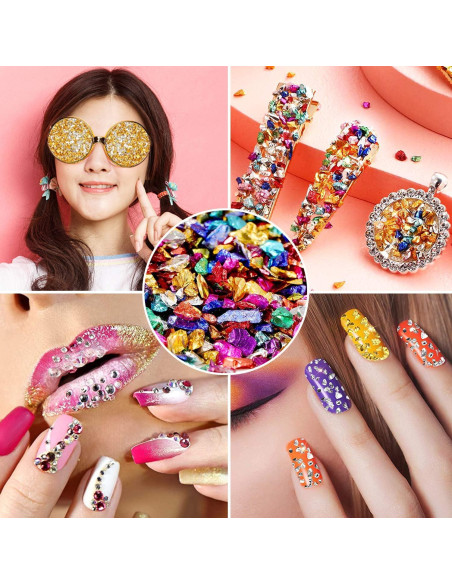 Caja de Vidrio Triturado Brillante DIYCICO 12 Colores 110g