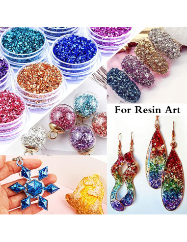 Caja de Vidrio Triturado Brillante DIYCICO 12 Colores 110g