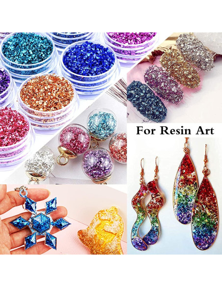 Caja de Vidrio Triturado Brillante DIYCICO 12 Colores 110g