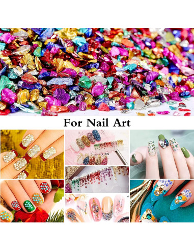 Caja de Vidrio Triturado Brillante DIYCICO 12 Colores 110g