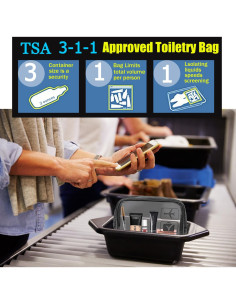 Bolsa de Aseo Transparente MODENGKONGJIAN 3 Pcs TSA 19.6x15x6.4cm 2