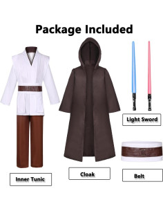 Disfraz Jedi Niños Obi Wan Kenobi con Sables de Luz 4-5 Años 2