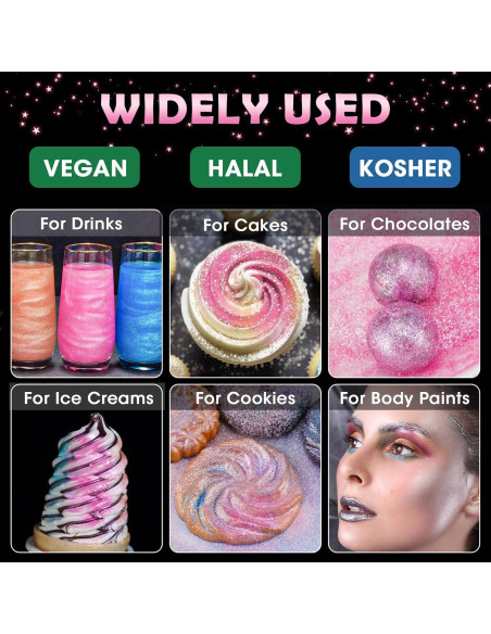 Polvo Brillante Comestible Attom Tech 5g Rosa Vegano