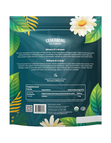 Té de Manzanilla Orgánico Cederberg - 30 Bolsitas Ecológicas