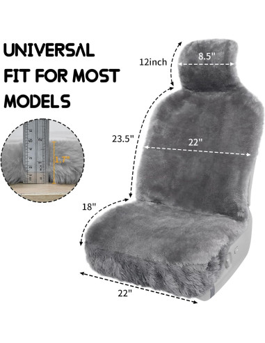 Cubierta de Asiento de Piel de Oveja Aegis Universal Acero