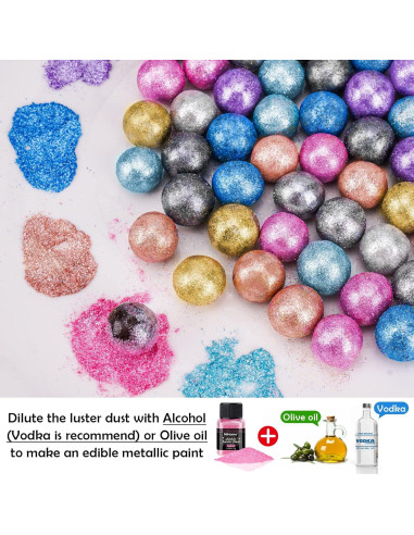 Polvo Brillante Comestible Attom Tech 5g Rosa Vegano