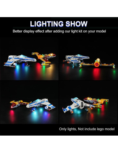 Kit de Iluminación LED para Lego Star Wars E-Wing 75364