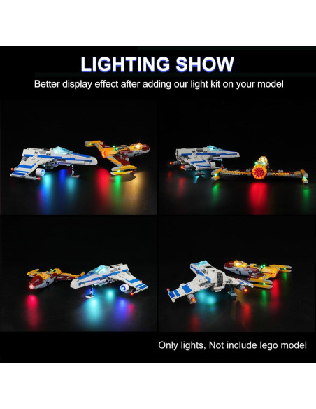 Kit de Iluminación LED para Lego Star Wars E-Wing 75364