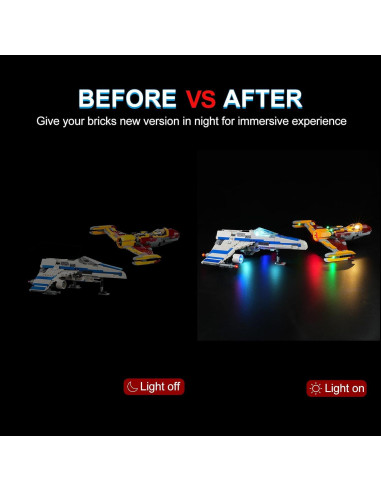 Kit de Iluminación LED para Lego Star Wars E-Wing 75364