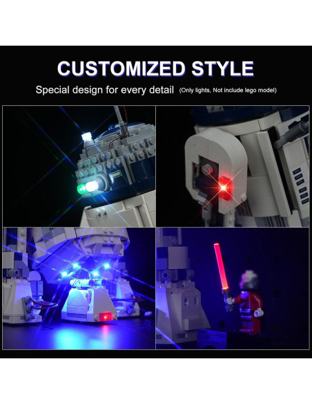 Kit de Iluminación LED DALDED para Lego Star Wars R2-D2 75379