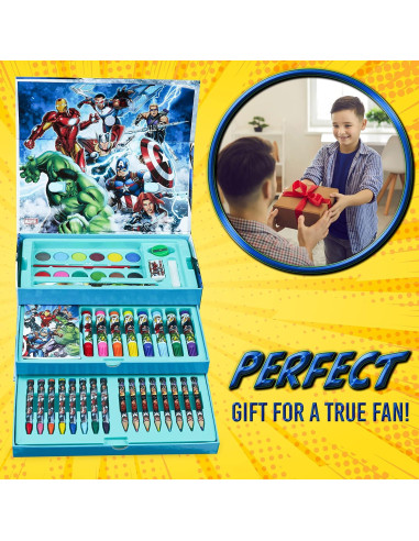 Estuche de Arte Marvel para Niños - Kit de 12 Piezas