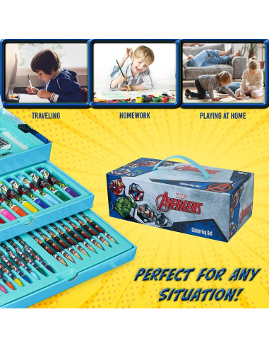 Estuche de Arte Marvel para Niños - Kit de 12 Piezas