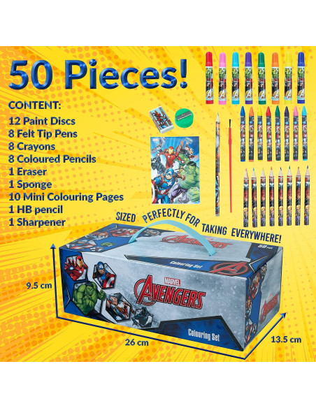 Estuche de Arte Marvel para Niños - Kit de 12 Piezas