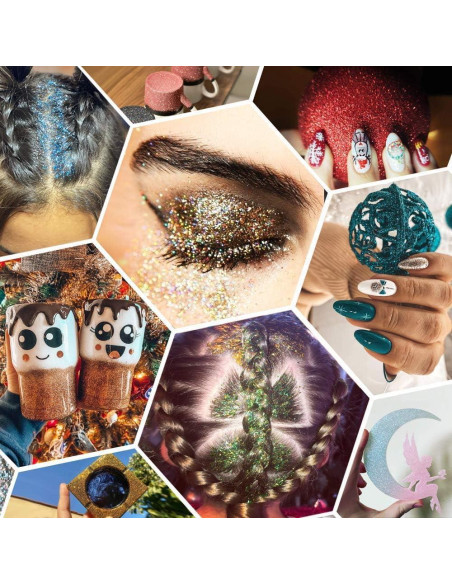 Glitter Fino Iridiscente 260g ANGXILIN para Manualidades