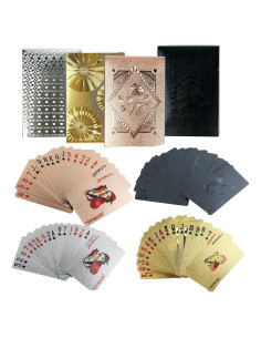 4 Barajas de Cartas de Juego Impermeables FMOACEN - Estándar