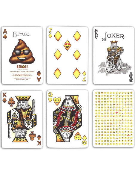 Baraja de Póker Bicycle Emoji - 54 Cartas Estándar 62.5x88mm
