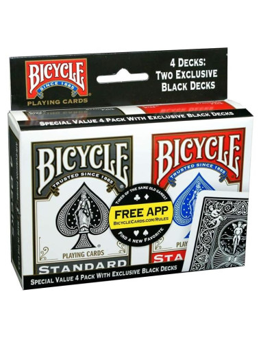 4 Barajas de Cartas Bicycle Rider Back Estándar Póker