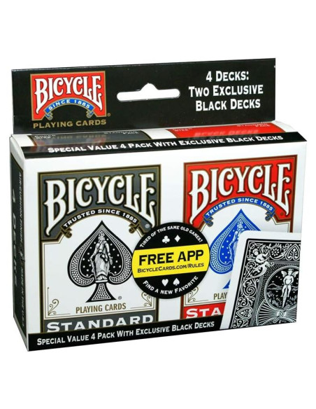 4 Barajas de Cartas Bicycle Rider Back Estándar Póker