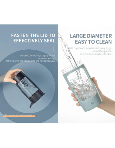 Botella Mezcladora Eléctrica DaaSiGwaa 650ml Rosa Tritan