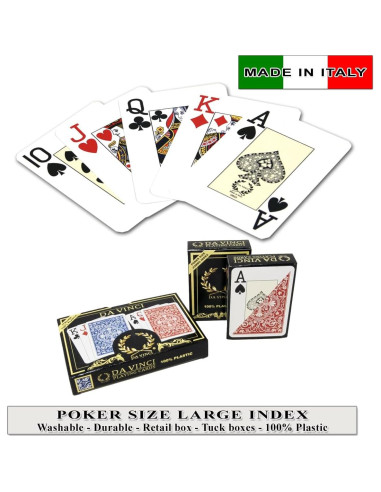 Barajas de Jugar de Plástico Da Vinci Set de 2 Jumbo