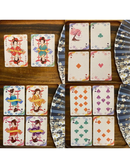 Baraja de Cartas Cherry Blossoms Qianben 56 Piezas PVC Impermeable