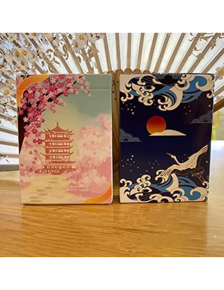 Baraja de Cartas Cherry Blossoms Qianben 56 Piezas PVC Impermeable