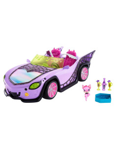 Coche de Juguete Ghoul Mobile Monster High con Mascota y Nevera