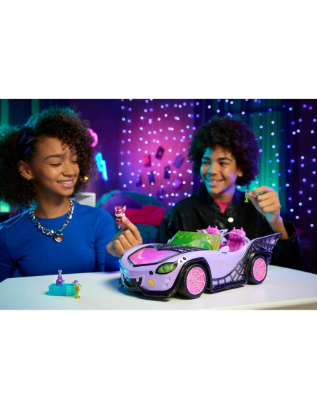 Coche de Juguete Ghoul Mobile Monster High con Mascota y Nevera