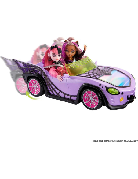Coche de Juguete Ghoul Mobile Monster High con Mascota y Nevera