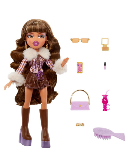 Muñeca Bratz Alwayz Yasmin con 10 Accesorios y Póster