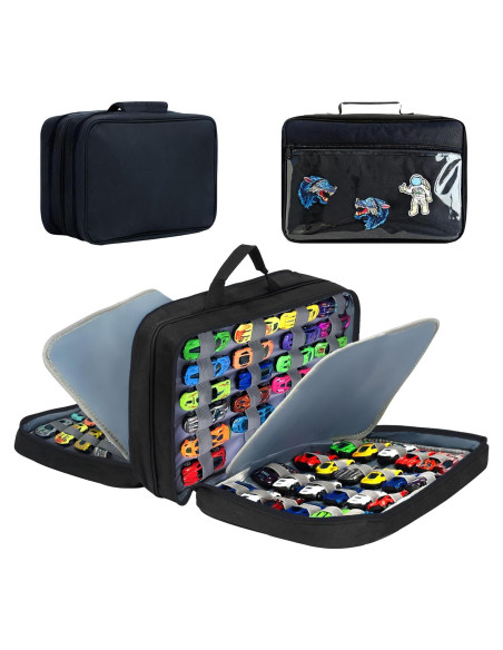 Estuche de Almacenamiento Hot Wheels 96 Coches Negro