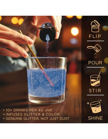 Brew Glitter Azul Brillo Comestible 4g para Bebidas