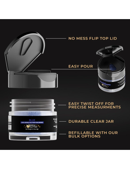 Brew Glitter Azul Brillo Comestible 4g para Bebidas