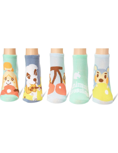 Paquete de 5 calcetines invisibles Nintendo Animal Crossing 9-11