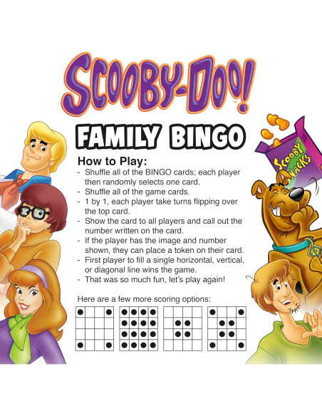 Juego de Bingo Scooby-Doo Aquarius para 2-4 Jugadores