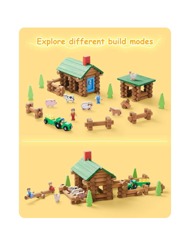 Juego de Cabaña de Madera SainSmart Jr. 122 PCS STEM para Niños