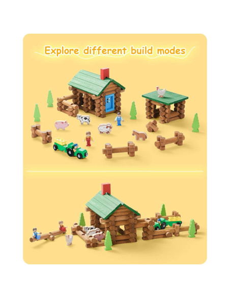 Juego de Cabaña de Madera SainSmart Jr. 122 PCS STEM para Niños