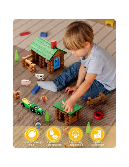 Juego de Cabaña de Madera SainSmart Jr. 122 PCS STEM para Niños