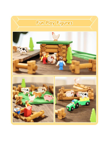 Juego de Cabaña de Madera SainSmart Jr. 122 PCS STEM para Niños