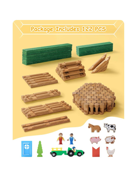 Juego de Cabaña de Madera SainSmart Jr. 122 PCS STEM para Niños