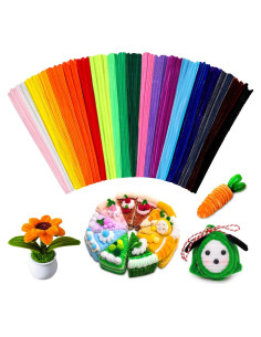 200 Limpiapipas Chenille Multicolores Giwrmu para Manualidades