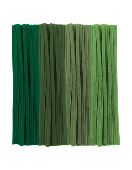 Limpiapipas Verdes Chenille 100 Piezas 30 cm para Manualidades