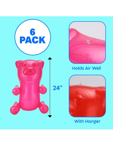 Osos de Goma Inflables 4E's Novelty 60 cm - Paquete de 6