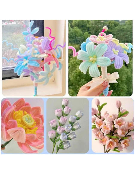 Limpiapipas Verdes Chenille 100 Piezas 30 cm para Manualidades